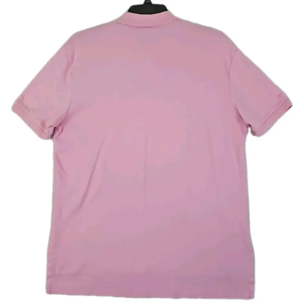 Polo Ralph Lauren ~Men's Size L~ Pink Blue Polo Shirt Pink Logo 100% Cotton.